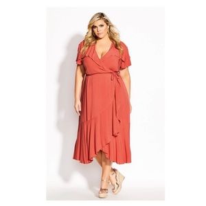 City Chic Fiesta Fun Wrap Midi Dress size 16/M